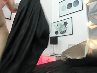 Busty tattooed Latina fucks her big ass with her dildo in doggy style