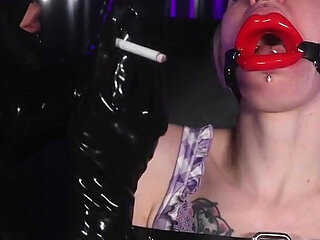 Bimbo Training 4 Restrained, Gagged & Human Ashtray