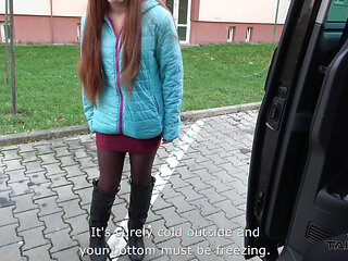 Young and still inexperienced redhead loves to be a sex slave