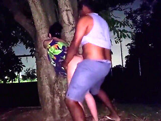 Hot Married Woman Went Out at Night for a Walk and Ended up at the Gifted Man's Court and Even Try Milk in the Square