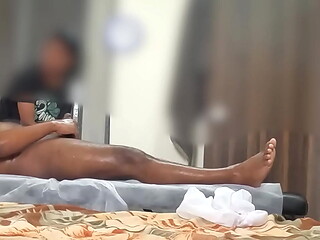 Dick flashing to massage lady in Thailand