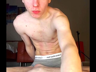 Home From College Skinny Twink Jerks Off Big Cock