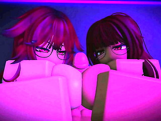Two Roblox Friends Share My Cock!