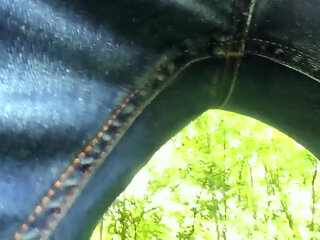 Outdoor Teen Farting in Jeans