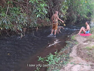 Strangers are caught having sex at the waterfall.