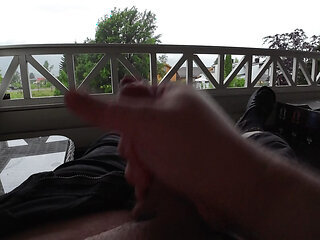 masturbating outside on the porch