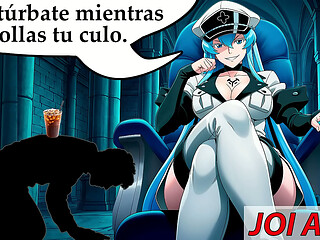 JOI ANAL para MUY sumisos. Esdeath te transforma en contenedor de semen.