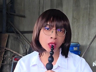 Office Lady Trans Ting Xuan Masturbating Outdoors.