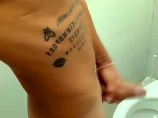 Middle East Boy Jerks off at the Toilet