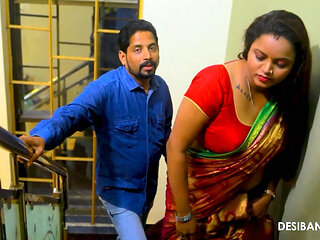 Newly Married Desi Wife in Silk Saree Fucked at DesiBang