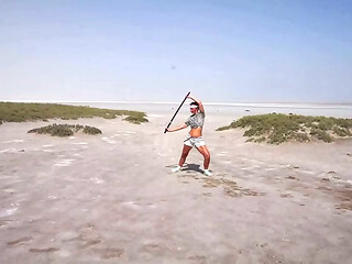 Katana on the Elton salt lake
