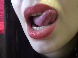 Tongue and spit play with a lot of teasings