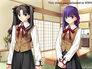 Gamer girl in hentai adventure with a big cock and large assets