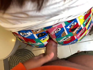 My Stepsister Seduces Me with Her Big Ass in Pijamas Thong in the Bathroom