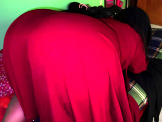 The Muslim maid slacks off at work & gets Horney  on the bed & Open big ass & wet pussy & want Anal Fuck from boss