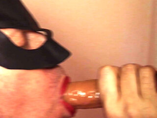 Crossdresser slut sucks dildo as sucks Ur cock