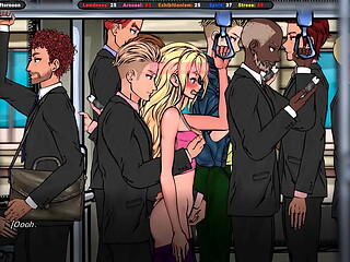 A pervert did something nice to sweet Jenny on the subway. Hentai Game Animation