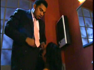 Cute and Slutty Brunette Has an Interracial Fuck and Sucks a Big Black Cock Cumming in Her Mouth