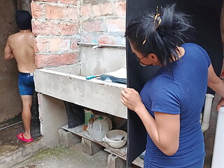 I finally got to suck my neighbor'_s cock while he was showering in the neighborhood bathroom! Slum porn