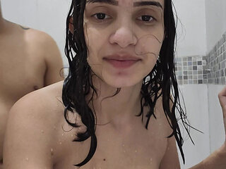 My wife and I agreed to make a video in the bathroom
