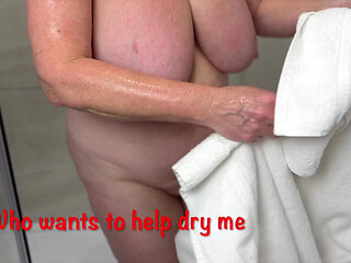 Mrs Mature Feet and her Shiny Nylon Slip 389