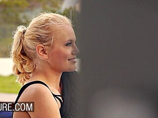 Threesome with a Blonde and a Redhead in a Villa