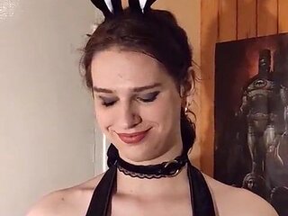 Melody's playboy bunny casting, suck and enormous fuck stick