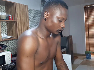 Fifty Fucks Ladygold in the Kitchen with His Long Big Black Cock BBC While Krissyjoh Is Busy Cooking