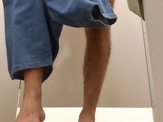 Natural body trying on clothes in famous store!