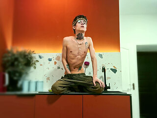 Twink Has Fun in the Studio Kitchen