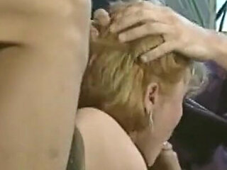 Red MILF Practices Hard Sex with Two Big Hard Cocks