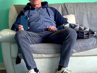 Risky Barber Shop Cum Rubbing to Orgasm with People Nearby