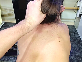 Keep fucking me in the kitchen. Stepmom wants more