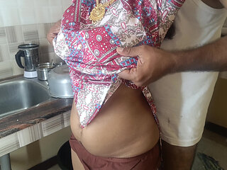 Housewife fucking in kitchen