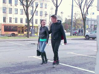 Raven-haired Russian cutie Leksy Fox teases in her jeans and bra