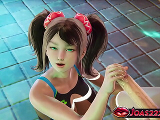 3D Hentai Itsuki Rule 34 Animation at Pool Party &ndash_ Big Dick Handjob Stimulation and Only Tongue Lick No Hands Teasing