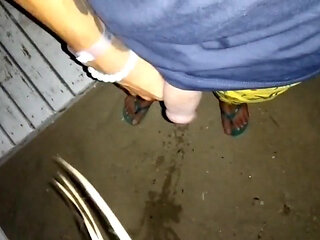 Compilation 2 Times Uncut Cock Twink Pissing on Beach and Showing Face