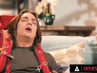 DEVILS FILM - Busty Stepmom Gets Horny While Catching Her Stepson Jerking And Finishes Him Off: Porn