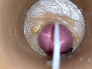 Camera Inside Deep Pussy Captures Ejaculation