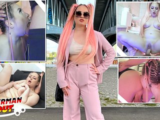 GERMAN SCOUT - Pink Hair Teen Maria Gail with Saggy Tit...