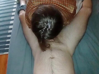 Slut wife sucked a family friend