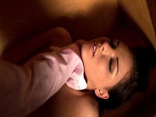 Beautiful babe is bound & closed