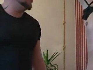 Blindfolded babe gets dominated