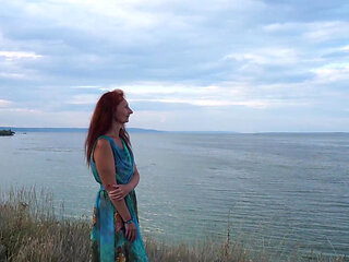 Volga marge in evening