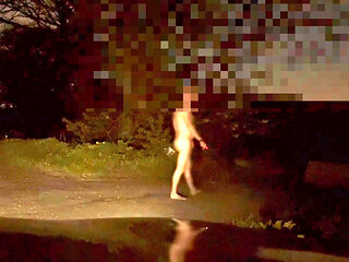 Busting a nut in the rain naked