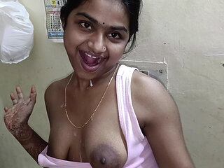 Bhabhi Alone Making Roti - Devar's Hard Dick Made Her Crazy and Suck It Clean