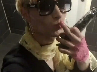 Sissy Femboy Jes public Bathroom Whore