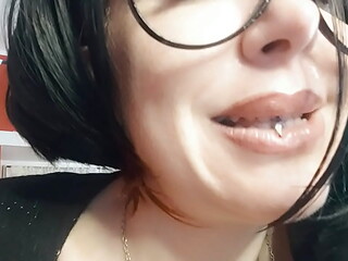 the the giantess uses you in place of her missing tooth and...