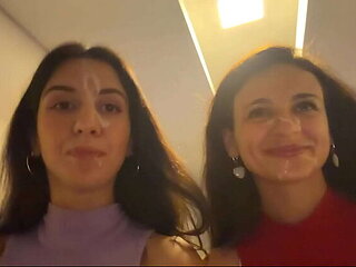 Katty West & Kate Rich: Neighbors Ask for Facial Cum Walk in Public - Amateur Brunette POV