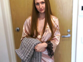 Neighbor Girl With Big Tits Asks For Shower - Redhead Amateur Blowjob & Facial Cumshot POV